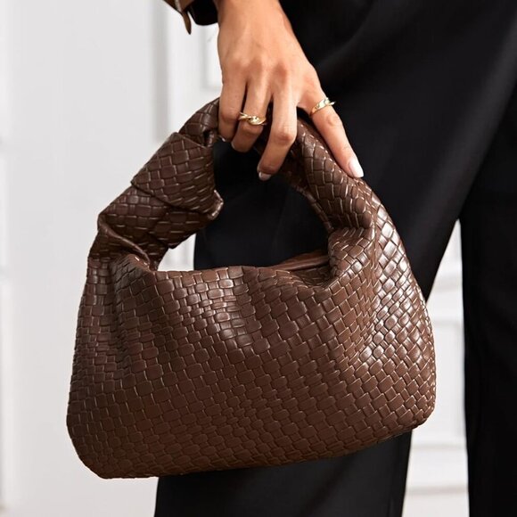 Women's Knot Strap Leather Dumpling Handbags Zipper Hobo Clutch Purses - Picture 4 of 6